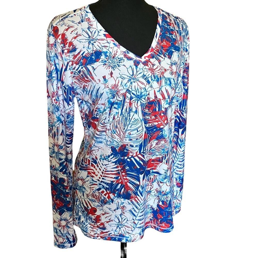 Reel Legends Red white and blue lightweight SPF long sleeve S shirt EUC - Picture 13 of 15